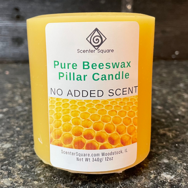 Round Beeswax Pillar Candle 3" wide x 4" tall