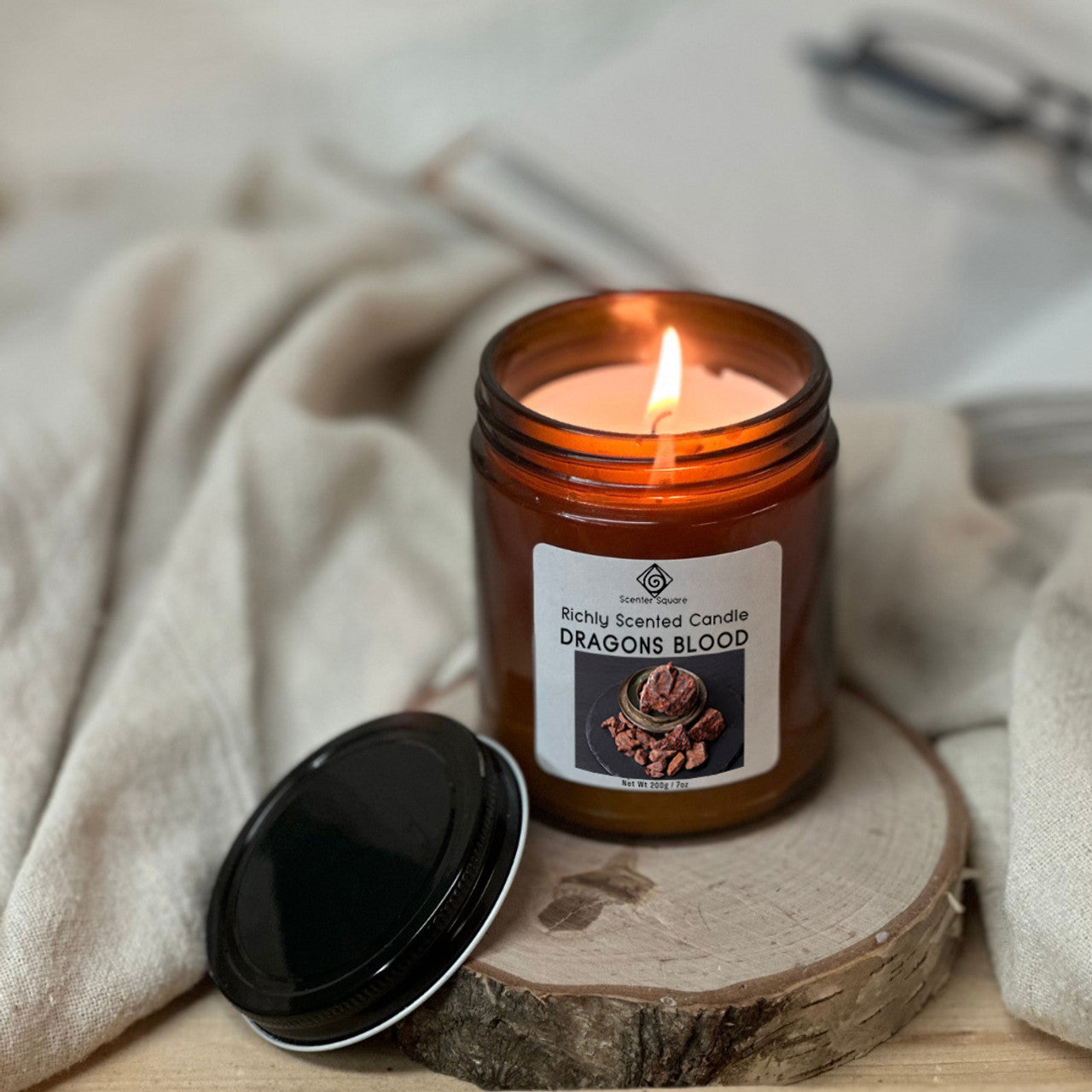 Dragons Blood Scent Glass Jar Candle