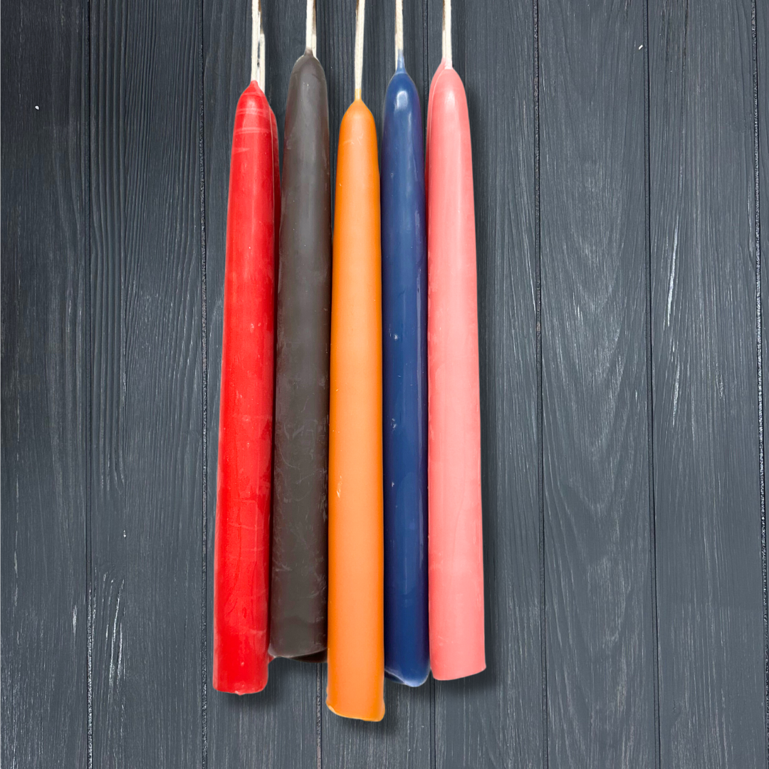 Molded Beeswax Taper Candles