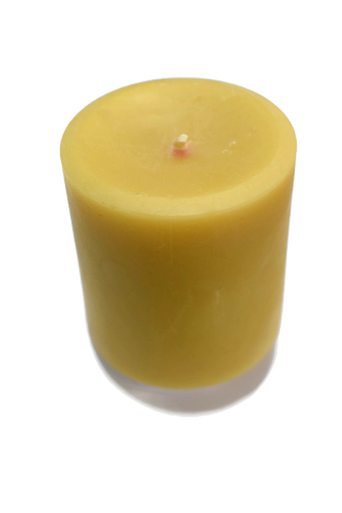 Round Beeswax Pillar Candle 3" wide x 4" tall