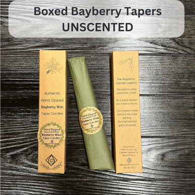 Traditional 8 Inch Bayberry Wax Tapers - 3/4" Base