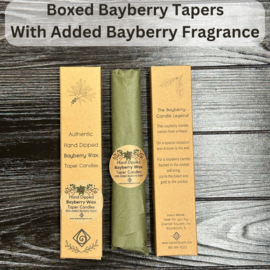 Traditional 8 Inch Bayberry Wax Tapers - 3/4" Base