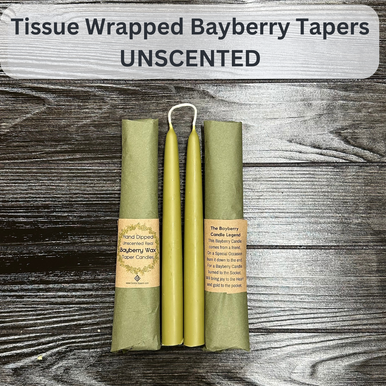 Traditional 8 Inch Bayberry Wax Tapers - 3/4" Base