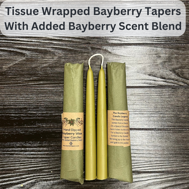 Traditional 8 Inch Bayberry Wax Tapers - 3/4" Base