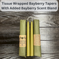Traditional 8 Inch Bayberry Wax Tapers - 3/4" Base
