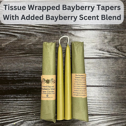 Traditional Joined Pair 8 Inch Bayberry Wax Taper - 3/4" Base