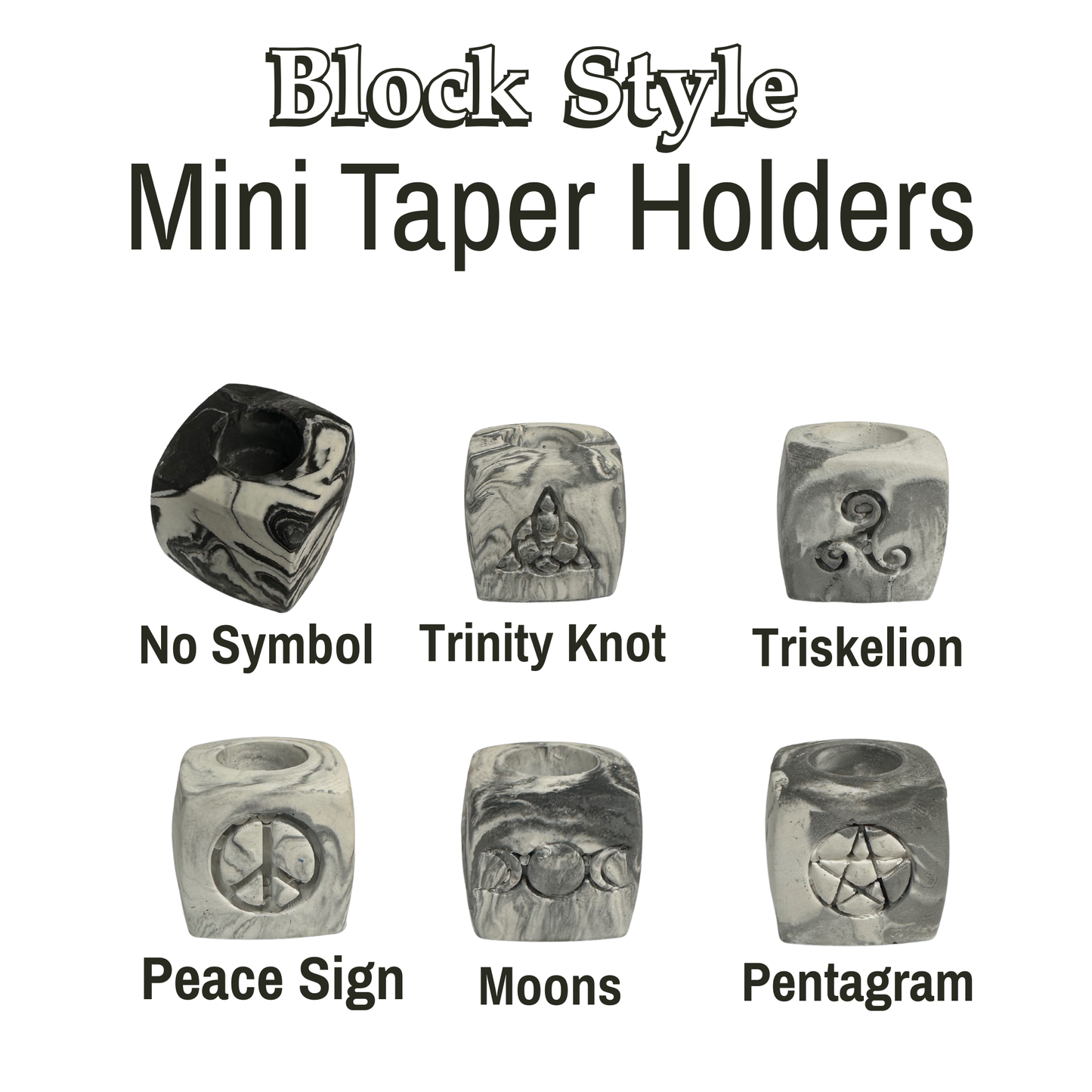 Mini Taper Holder - Blocky Style