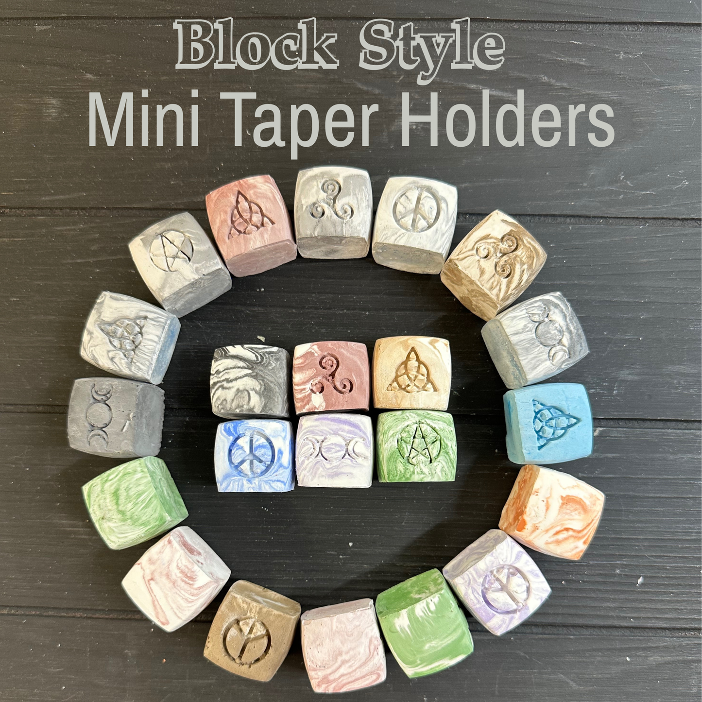 Mini Taper Holder - Blocky Style