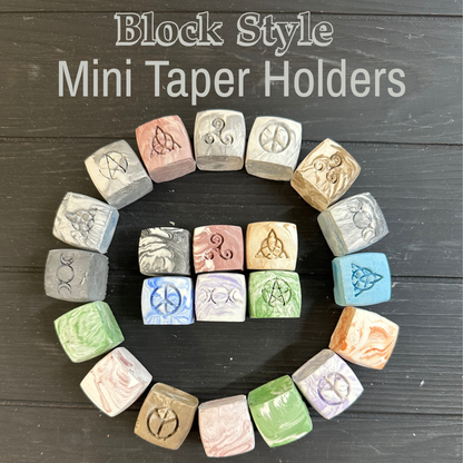 Mini Taper Holder - Blocky Style