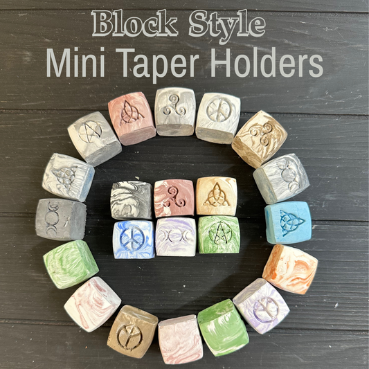 Mini Taper Holder - Blocky Style