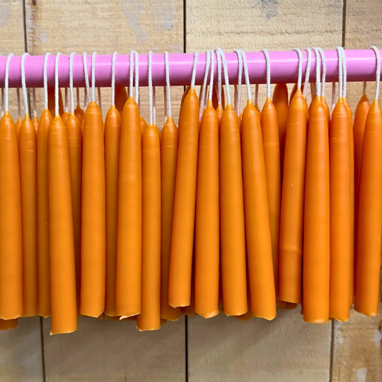 Mini 1/4 Scale Dipped Beeswax Taper Candles