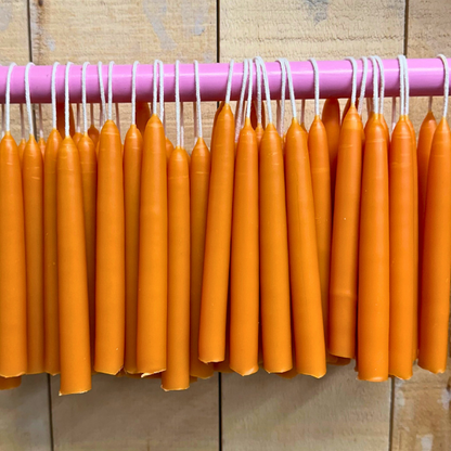 Mini 1/4 Scale Dipped Beeswax Taper Candles