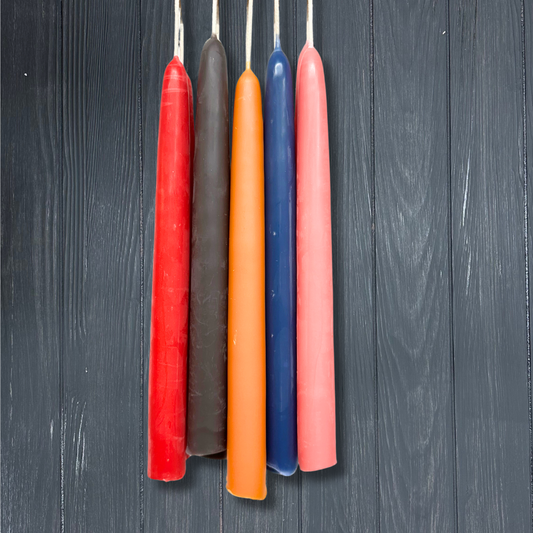 Molded Beeswax Taper Candles
