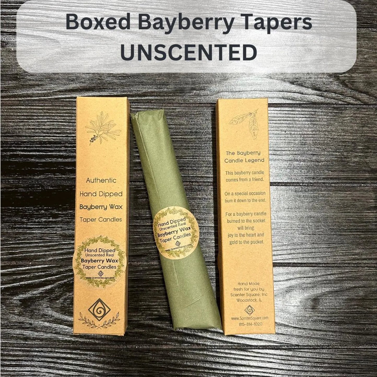 Traditional Joined Pair 8 Inch Bayberry Wax Taper - 3/4" Base